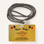 Badge VOYAGE VIP Pass Bachelor Party Invitation (Derrière avec lanière)