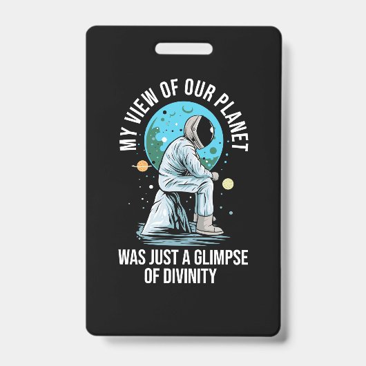 Badge Vue astronaute de notre planète (Avant)