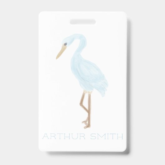 Badge Watercolor Blue Crane (Face)