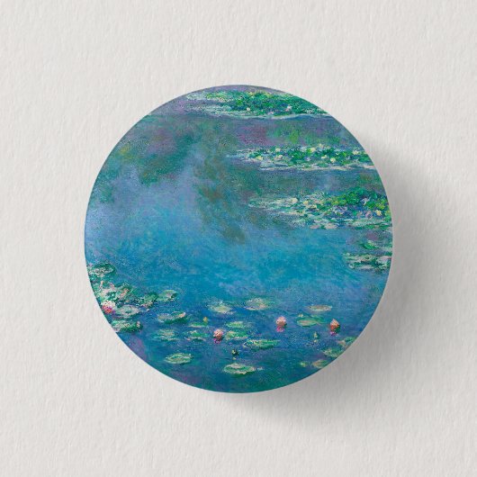 BADGE: "WATERLIES" PER MONET RONDE BUTTON 3,2 CM (Voorkant)