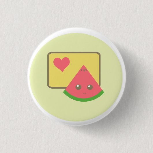 badge watermelon knop kawaii ronde button 3,2 cm (Voorkant)