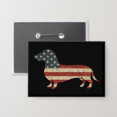 Badge Weenie Le Peuple Dachshund 4 juillet (Recto/Verso)
