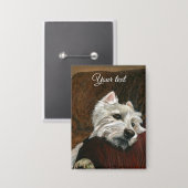 Badge Westie sur canapé (Recto/Verso)