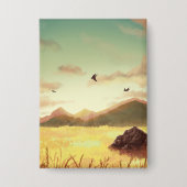 Badge Wheat fields at sunrise (Recto)