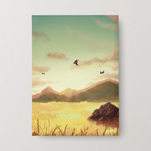 Badge Wheat fields at sunrise (Recto)