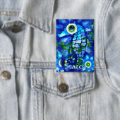 Badge Whimsical Big-Eyes Seahorse Art Blue Personalized (Insitu)
