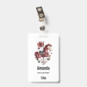 Badge Whimsical Carousel Horse Image (Arrière avec clip)