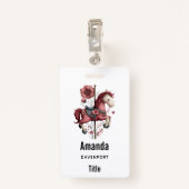 Badge Whimsical Carousel Horse Image (Dos avec clip)