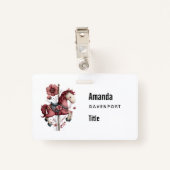 Badge Whimsical Carousel Horse Image Business (Dos avec clip)