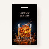 Badge Whiskey Texte Personnalisé Sur Les Rochers (Devant)