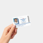 Badge White Blue Hospital Code de l'employé Votre logo (Handheld)