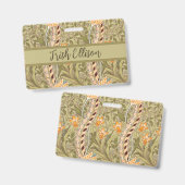 Badge William Morris Daffodil Garden Flower Classic Bota (Avant & arrière)