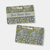 Badge William Morris Kennet Papier Peint Floral Bleu (Avant & arrière)