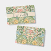 Badge William Morris Myrtle Fleur Floral Botanique (Recto et verso)