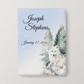 Badge Winter Forest Watercolor Button (Recto)