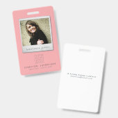 Badge Womens Business Photo ID Identification Plastic (Avant & arrière)