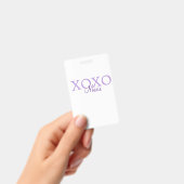 Badge Xoxo Saint-Valentin ajouter un nom pastel violet m (Manuel / portable)