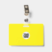 Badge Yellow Employee Business Photo Staff ID (Arrière avec clip)
