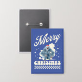 Badge Yeti Drôle - Joyeux Noël (Recto/Verso)