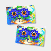 Badge Yeux de fleurs de chat (Avant & arrière)