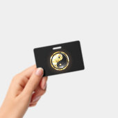 Badge Yin Yang or sur noir (Manuel / portable)