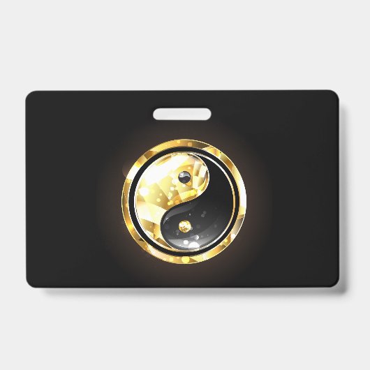 Badge Yin Yang or sur noir (Avant)