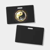 Badge Yin Yang or sur noir (Avant & arrière)