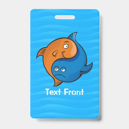 Badge Yin Yang Poisson Dessin Animé (Avant)