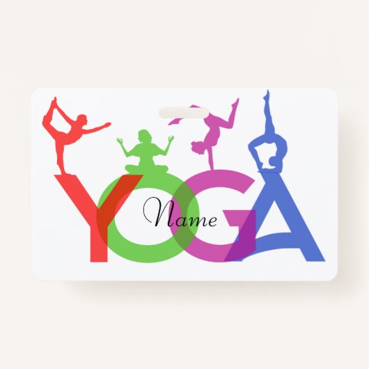 Badge Yoga Poses Silhouettes Thunder_Cove (Devant)