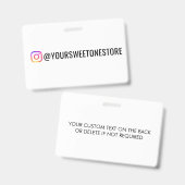 Badge Your Instagram Name & Social Media Icon ID (Front & Back)