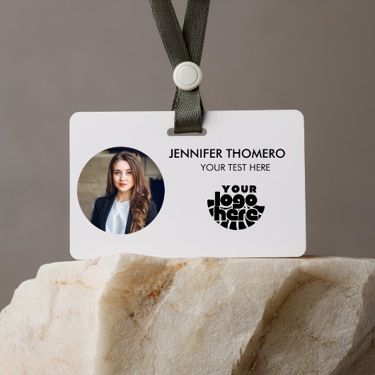 Badge Your Logo Here Company Business QR Code Photo Name