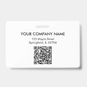 Badge Your Logo Here Company Business QR Code Photo Name (Arrière)