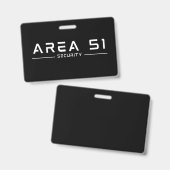 Badge Zone 51 Sécurité Extraterrestre Alien UFO (Avant & arrière)