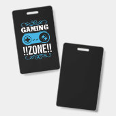 Badge Zone de jeu de cadeaux de gamer (Avant & arrière)