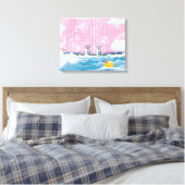 Badgele Badend Eendje Canvas Afdruk (Insitu (Slaapkamer))