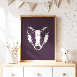 Badger | Badger Forest Animal Wall Print