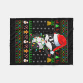 Badger Christmas Lights Funny Santa Ugly Sweaters  Fleece Deken (Voorkant (Horizontaal))