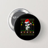 Badger Christmas Lights Funny Santa Ugly Sweaters Ronde Button 5,7 Cm (Voorkant /achterkant)
