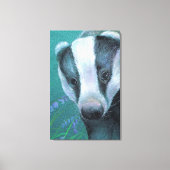 Badger dans le bluebell woods toile imprimé (Recto)