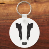 Badger Face Silhouette Sleutelhanger (Voorkant)