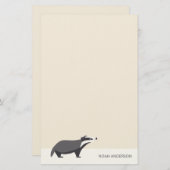 Badger houtland dier kinder briefpapier (Voorkant / Achterkant)