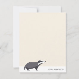 Badger houtland dier kinder briefpapier notitiekaartje
