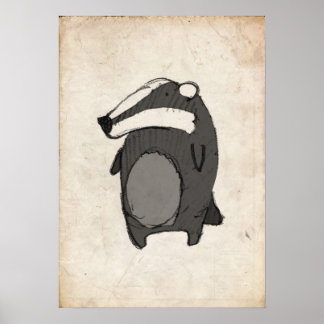 Badger Illustratie Poster
