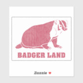 Badger Land Verstoord Wit Sticker (Vel)