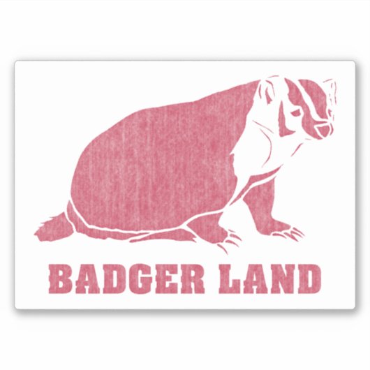 Badger Land Verstoord Wit Sticker (Voorkant)