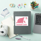 Badger Land Verstoord Wit Sticker (iPad Cover)