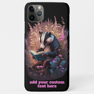 Badger Lees Boek Wildflower Cottagecore Custom iPhone 11 Pro Max Hoesje