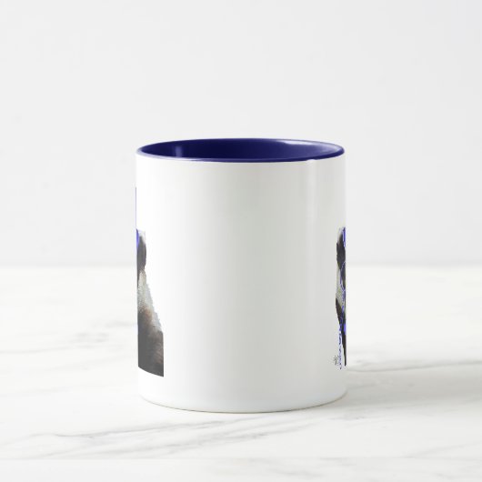 Badger met Blue Top Hat en Mustache Mok (Midden)