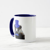 Badger met Blue Top Hat en Mustache Mok (Voorkant links)