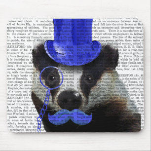 Badger met Blue Top Hat en Mustache Muismat